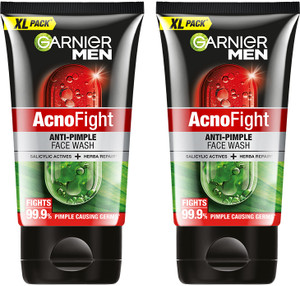 Garnier Men Acno Fight, Salicylic Acid, Repairs Skin & Balances Oils, Anti-Pimple Face Wash