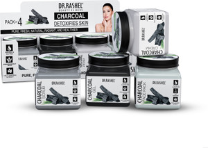DR.RASHEL CHARCOAL PACK OF 4 (SCRUB, GEL, CREAM & FACE PACK) BLACKHEAD REMOVAL FACIAL KIT
