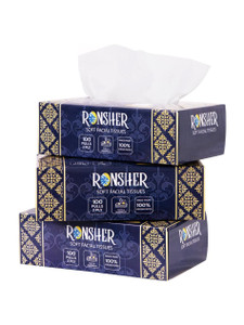 RONSHER Premium 2 Ply Pack of 3 Tissue Box