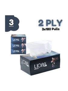 Liora 2 Ply Facial Tissue Paper | 2x180 Pulls | 360 Pulls