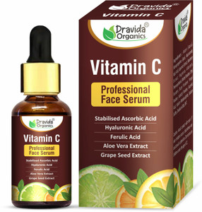 Dravida Organics Vitamin C Serum for Skin Brightening, UV Damage & Glow (Stable Vit C Serum)
