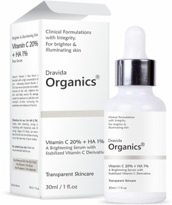 Dravida Organics Vitamin C Serum for Natural Glowing Beauty | Fragrance-Free