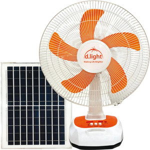 d.light Zest Solar Fan | Rechargeable | LED Light | Energy Saving | High Speed | Premium with 1 Year Warranty Energy Saving 1440 mm Table Fan