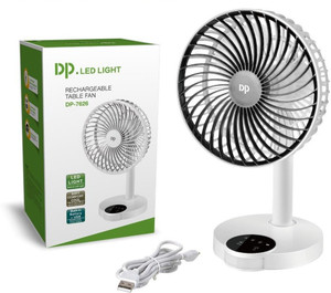 Dp 7626 (RECHARGEABLE TABLE FAN) 4000mAh, With LED Night Light 7626 USB Fan