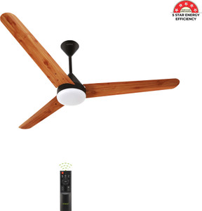 oceco Fansio Light Wooden with 3 Year Warranty BLDC Motor with Remote 1200 mm Ceiling Fan