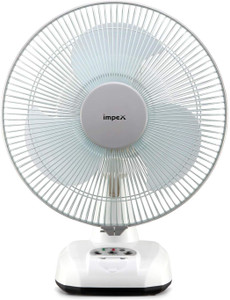 IMPEX Rechargeable Fan (BREEZE D3) with LED Light 3 Speed Mode with 1 Year Warranty Silent Operation 305 mm Table Fan