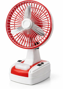 GLOBEX Mini AC/DC Rechargeable Battery Operated 400 mm 3 Blade Table Fan , 1400 RPM Ultra High Speed 400 mm Table Fan