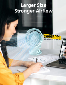 UN1QUE Portable Clip on Fan Battery Operated, 6 Inch Powerful USB Table Fan, 3 Speed Portable Clip on Fan Battery Operated, 6 Inch Powerful USB Table Fan, 3 Speed Laptop Accessory, Rechargeable Fan, USB Air Cooler, USB Air Freshener, USB Air Purifier