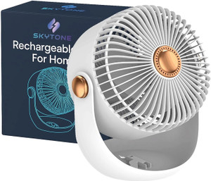 SKYTONE Rechargeable Table Fan 360° Adjust USB Charging Battery Fan-Upto 8 Hrs. Runtime Ultra High Speed 1400 mm Table Fan