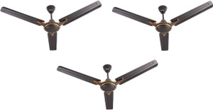 USHA Racer Chrome (1Star) 1200 mm Pack of 3 with 2 Year Warranty 1200 mm Ceiling Fan