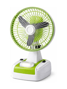 CELL Mini 8-Inch Rechargeable Table Fan with LED Lamp 400 mm Ultra High Speed Table Anti Rust, Energy Saving, Silent Operation 1400 mm Table Fan