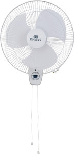 royalry High Speed Mini Wall Fan Small Size 3 Speed Setting with powerful copper touch motor 16 Inch White and Grey 400 mm wall Fan for home, Office, Kitchen with 1 Year Warranty Ultra High Speed 400 mm Wall Fan