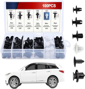 metreno 100 Pcs Plastic Car Clips Set Push Retainers Universal Car Bumper Clip Lock Kit Fastener