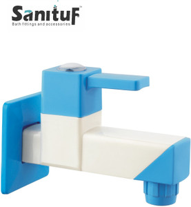 Sanituf by Sanituf RG 1001 (WHITE-BLUE) BIB TAP 15MM || Regal Series Soft Foam Flow Bib Tap Faucet