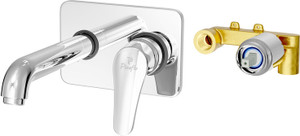 Infix Installations PIXAFLO Brass Concealed Single Lever Basin Mixer Wall mounted With ...