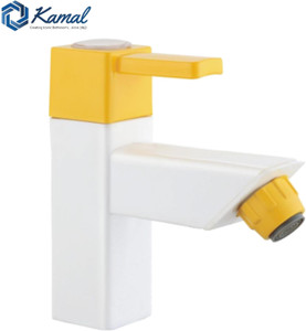 KAMAL Pillar Tap Arezzo (PTMT Plastic Faucet) | Ivory & Yellow Colour | 20mm Hi Flow Cartridge| Cold Water Only Pillar Tap Faucet