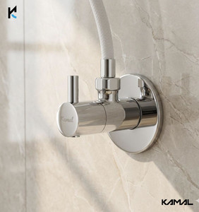 KAMAL Angle Cock - FLT Brass Faucet | Quarter Turn handle | Chrome Plated | For Basin, Geyser & Toilet Angle Valve Faucet