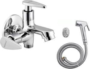 Ramya PACIFIC Bib Cock 2 Way With Soft Health Faucet Complete Set For Kitchen And Bathroom Tap Twin Elbow Valve Faucet