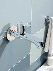 Prestige Admire Long Body With Flange Chrome Plated Bathroom Kitchen Tap Faucet Bib Tap Faucet