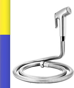 मयूर ओसिच HEALTH FAUCET HIGH PRESS (HEAVY DUTY) HF-561 W. 1 MTR FLEXIBLE SS TUBE AND HOOK JET SPRAY [ HAND SHOWER FOR TOILET] WATER TAP [ BATHROOM TAP] COMMODE स्वास्थ्य  नल