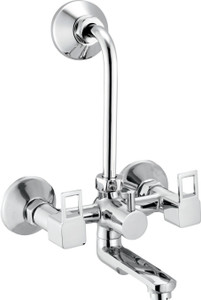 फास्टगियर Full Brass Telephonic Wall Mixer with L Bend Pipe & Flanges for Bathroom(Opum) Hot and Cold मिक्सर नल