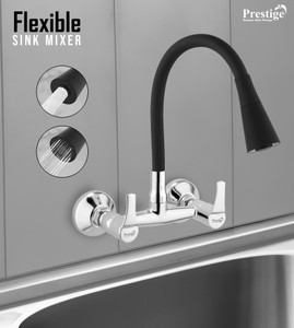 Prestige Step Brass Sink Mixer with Dual Flow Flexible Swivel Spout, Kitchen Mixer Faucet