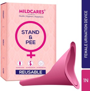 Mildcares Reusable Stand and Pee Female Urination Device Pink ( Pack of 1 ) Reusable Female Urination Device