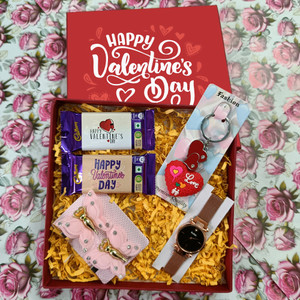 Chocoloony Happy Valentine Chocolate Watch Keychain DairyMilk HairClip Gift Girlfriend Wife Paper Gift Box