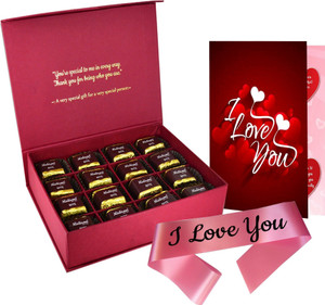 Midiron Love Gifts| I Love You Sash| Chocolate Box, Greeting Card for Love Paper Gift Box