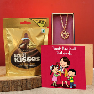 TIED RIBBONS Mother Day Special Gift Hamper Chocolate Box with Mom Pendant and Card Assorted Gift Box
