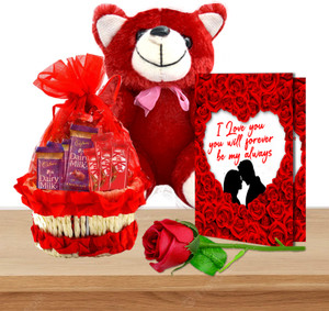 Midiron Valentine Day Chocolate Basket Gift Hamper For Girlfriend & Wife Fiber Gift Box
