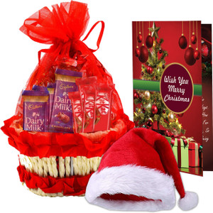 Midiron Christmas Hamper/Present for Her/Him or Couples with Chocolate Basket Paper Gift Box
