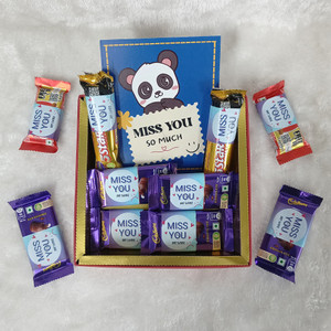 Chocoloony Miss You Chocolate Gift Box for Girlfriend, Boyfriend, Wife, Husband & Lover Paper Gift Box