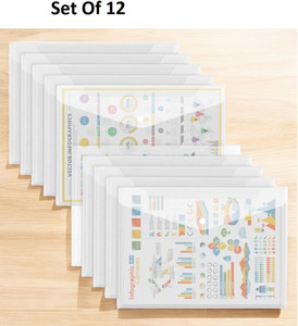 futureX plastic Side Button Document File Bag Container for Papers, Stationery