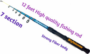 Styleicone 12 feet fishing rod storng fiber 360 cm -778 Blue Fishing Rod