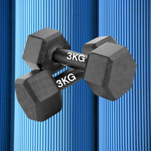 WILORA 3 kg Black Hexa Dumbbell - Image 2