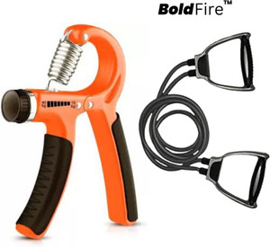 BoldFire Combo Rubber Bands for Fitness Exercise Resistance Tube with gripper Hand Grip/Fitness Grip