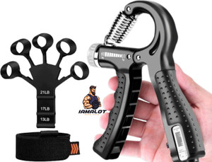 iamalot (Assort Color)Adjustable Counter Hand Grip & Silicon Finger stretcher(Packof2) Hand Grip/Fitness Grip