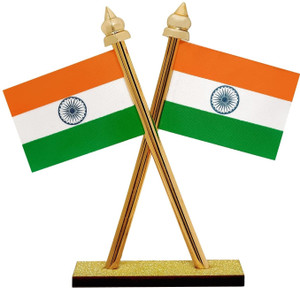 flage Indian Flag for Car Dashboard, Flag for Office Table, Study Table Triangle Car Dashboard Flag