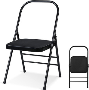 IRIS Foldable Yoga Chair for Relieve Back Pain, Balance Training Black Yoga Chair