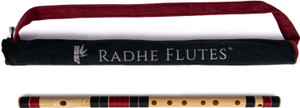 Radhe Flutes C Sharp MIddle Octave Right Handed Black & Maroon With Maroon/Colored Cover. PVC Flute