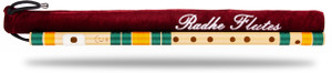 Radhe Flutes C Natural Right Hand With Velvet Cover PVC Dark Green & Orange PVC Flute