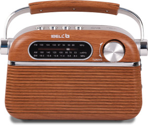 iBELL FM700BT Portable Radio with Bluetooth Speaker, USBSDMP3 Player & Dynamic Speaker 3 Band, Brown FM Radio