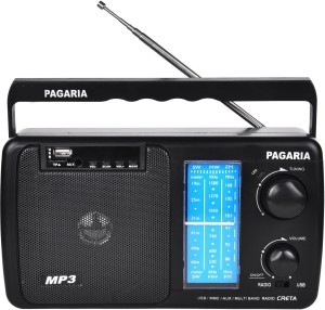 PAGARIA All NEW CRETA FM/ AM / SW Rechargeable Radio with Bluetooth USB/TF, REMOTE FM Radio