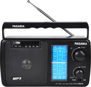 PAGARIA All NEW CRETA FM/ AM / SW Rechargeable Radio with Bluetooth USB/TF, REMOTE FM Radio