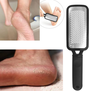 SIYDHA Foot Scrubber Steel Brush For Dead Skin Heel Crack Remover With Long Handle