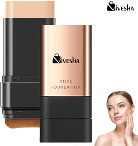 Vivesha 2 in 1 Luxury Anti-Wrinkle Foundation Stick, Long-Lasting With Brush 1 Pcs Foundation