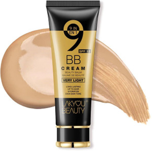 Lakyou Beauty 9in1 BB Cream, Very Light, SPF 15, Hydrating, Long-Lasting, Evens Skin Tone Foundation