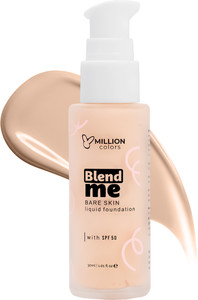 Million Colors Blend Me Bare Skin Waterproof Liquid Foundation for Oily & Dry Skin with SPF 50 Foundation