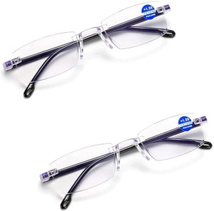 Elyvo Rimless Rectangle Reading Glasses +1.00 Blue - Image 6